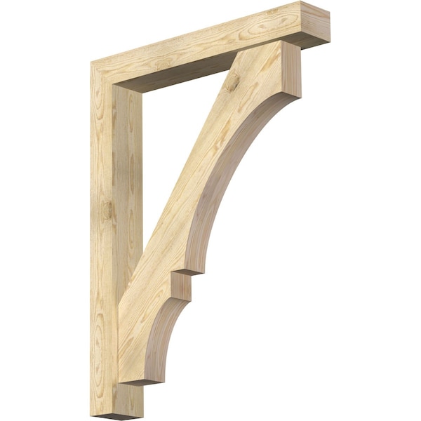 Ekena Millwork Balboa Block Rough Sawn Bracket w/ Offset Brace, Douglas Fir, 6"W x 36"D x 48"H BKT0604X36X48BOA05RDF - main